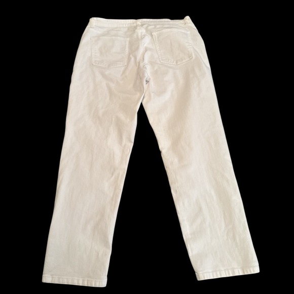 Eileen Fisher Cream White Denim Jeans Straight Leg Size 14 Coastal Cowboy - Picture 4 of 9